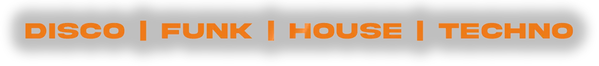 Tekstafbeellding met de muziekgenres van Household Funk: disco, funk, house en techno. Dansen met een mix aan leeftijden op een mix aan muziek.